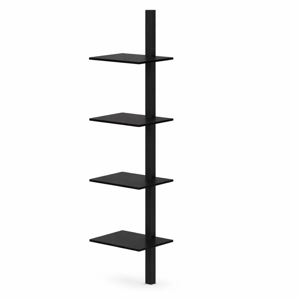 Étagère Murale Invisible pour Livres, Métal Noir, Lot de 4