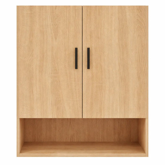 Armoire Suspendue Moderne avec Rangement Intégré en Bois de Chêne