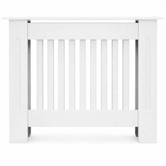 Cache-radiateur design rural en bois MDF blanc