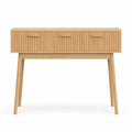Console en bois avec 2 tiroirs, finition chêne