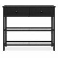 Table console avec tiroirs en tissu, style industriel, noir