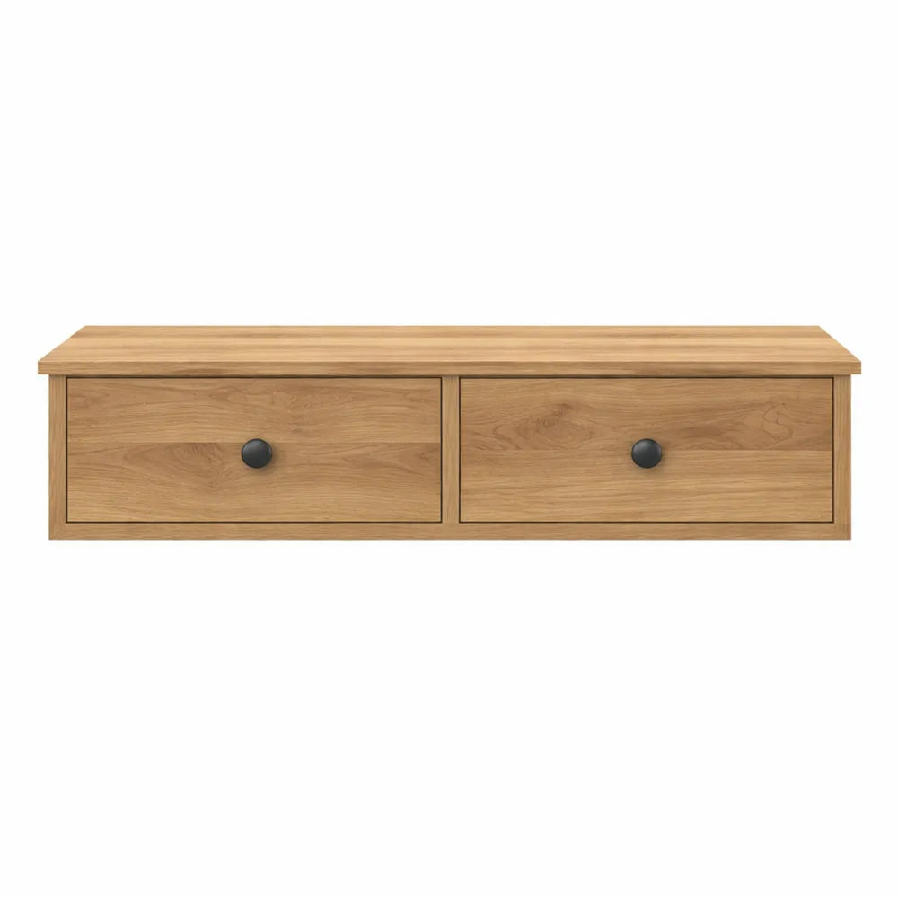 Étagère murale en bois avec tiroirs et armoire intégrée
