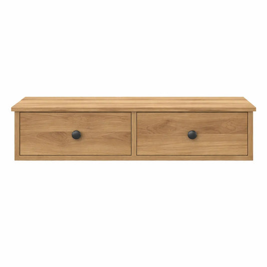 Étagère murale en bois avec tiroirs et armoire intégrée